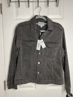 Jason Wu Men’s Gray Denim Jacket NWT Small Designer Stretch Trucker Coat